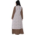 Designer Printed Shrug with Beige Inner abaya